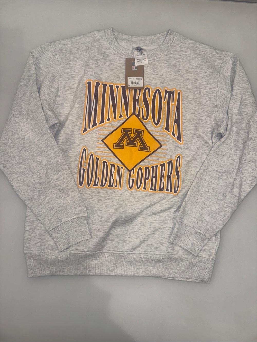 Rivalry Threads Minnesota Golden Gophers Gray and Gold Crewneck